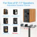 Adjustble Bookshelf Speaker Stands & Studio Monitor Stands Pair, Height Extend 29"37.5" Surround Sound Speaker Stands for Klipsch, Polk, Yamaha, Bose, PreSonus, JBL Nano K, Built-in Cable Management