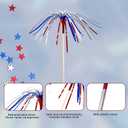 100 Pack 4th of July Cocktail Picks,6inch Patriotic Fireworks Toothpicks for Appetizers,Red White Blue Bamboo Skewers Foil Cupcake Toppers Drink Sticks for Independence Day Party Decorations