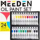 MEEDEN Oil Paint Set, Non-Toxic 24 x 22ml/0.74oz Oil Paints for Canvas Painting