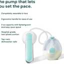 Willow Wave - Wearable Manual Breast Pump - Fits Fully in Bra - Ergonomic Handle - 24mm Soft Silicone Flange - Wearable Breastfeeding Pump - Hospital Grade Suction - Postpartum Essentials - Holds 5oz