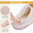 Parlovable Women's Slippers with Memory Foam, Wool-like Indoor Outdoor House Shoes with Anti-Skid Rubber Sole for Ladies, Gift for Women (Pink, S)