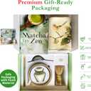 AROU - Matcha Eco Zen 7Pcs Matcha Set Whisk and Bowl, Small Whisk with Holder, Tea Cloth, Sifter, Bamboo Scoop  Spill Free Ceremonial Grade Japanese Tea Set with Handbook  Ideal for Beginners