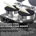 Waffle Cone Maker Commercial 2600W Professional Ice Cream Cone Waffle Maker Machine, Electric Commercial Waffle Cone Maker Machine With Temp & Time Control for for Restaurant Bakery Snack Bar Family
