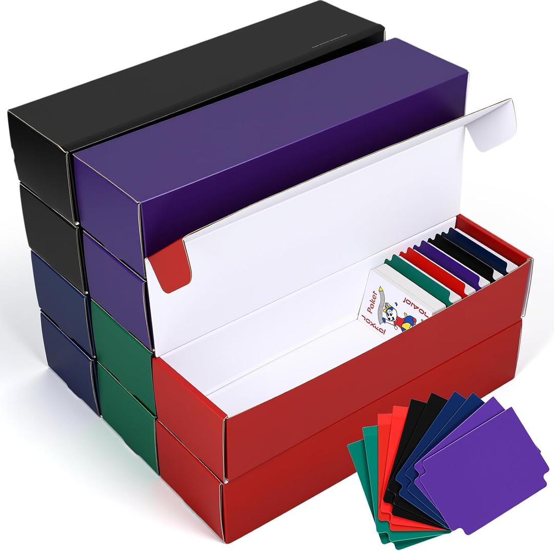 10 Pack Trading Card Storage Box 1000 Count Sports Game Card Storage Boxes with Dividers Cardboard Collection Case for Baseball Tcg Basketball