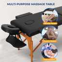 SereneLife Portable Massage Table 24 inch, Height Adjustable 3 Sections Massage Bed & Folding Lash Station for Esthetician, Tattoo Table, Spa Bed, Physical Therapy & Facial Treatment, 83.9 x 23.8 x 25.2-33.7 inches