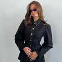 WEWOREWHAT Structured Balloon Sleeve Shirt Black XS