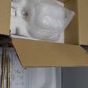 9in White Milk Glass Ceiling Light Fixture, LED Bulb Included, Vintage Semi Flush Mount Pendant Light Antique Brass Mid Century Art Deco Chandelier for Kitchen Dining Room Hallway Bedroom