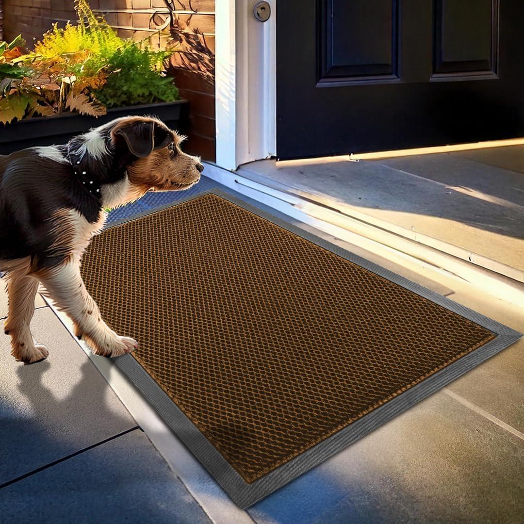 Muddy Mat® Meshy Mat Door Mat Heavy-Duty Quick-Dry Floor Mat, Sand & Dirt Trapper for Indoor & Outdoor, Ideal for Entrance, Mudrooms,Patios & Garages,Low-Profile,Non-Slip,Washable– Orange 17"x30"x0.4"