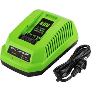 Powilling Replacement Charger Compatible with Greenworks 40V Battery Charger Lithium Ion 29482 29462 29472 2901319 2938302 BAF702 L-300 BAF704 BAF705 Compatible with 40V G-MAX Power Tools