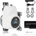 Smart Water Pressure Booster Pump with 1.5" NPT Adapter, 1" Inlet/Outlet | Auto On/Off Speed Adjustable 26 PSI 555 GPH 85W 24V DC Energy-Saving Quiet Pump for Home, Shower, Kitchen, Irrigation