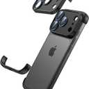 for iPhone 17 Pro Case with Camera Lens Protector, Minimal No Back Bumper Frameless Slim Thin Lightweight Silicone Bumper Cover Compatible with MagSafe Wireless Charging (Black)