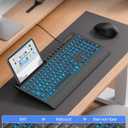 SABLUTE K31PRO Large Print Backlit Keyboard, USB Wired Computer Keyboard, with Illuminated LED Memory Function, Phone Holder & Wrist Rest, Full Size Keyboards for Windows Desktop, Laptop