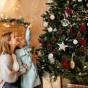 16 Pcs Velvet Brown Ornaments Set for Christmas Tree Decorations - 3.15 Inch Flocked Christmas Balls, Hanging Shatterproof Bulk Bulbs, Xmas Baubles for Wreath, Mantel, Stair Railings, Gift Packages