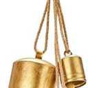 Christmas Cow Bells - Metal Hanging Cow Bells | Set Of 3 Giant Harmony Cow Bells | Large Vintage Metal Cowbells | Giant Gold Brass Cowbell With Country Style Craftsk | Country Style Home Decoration