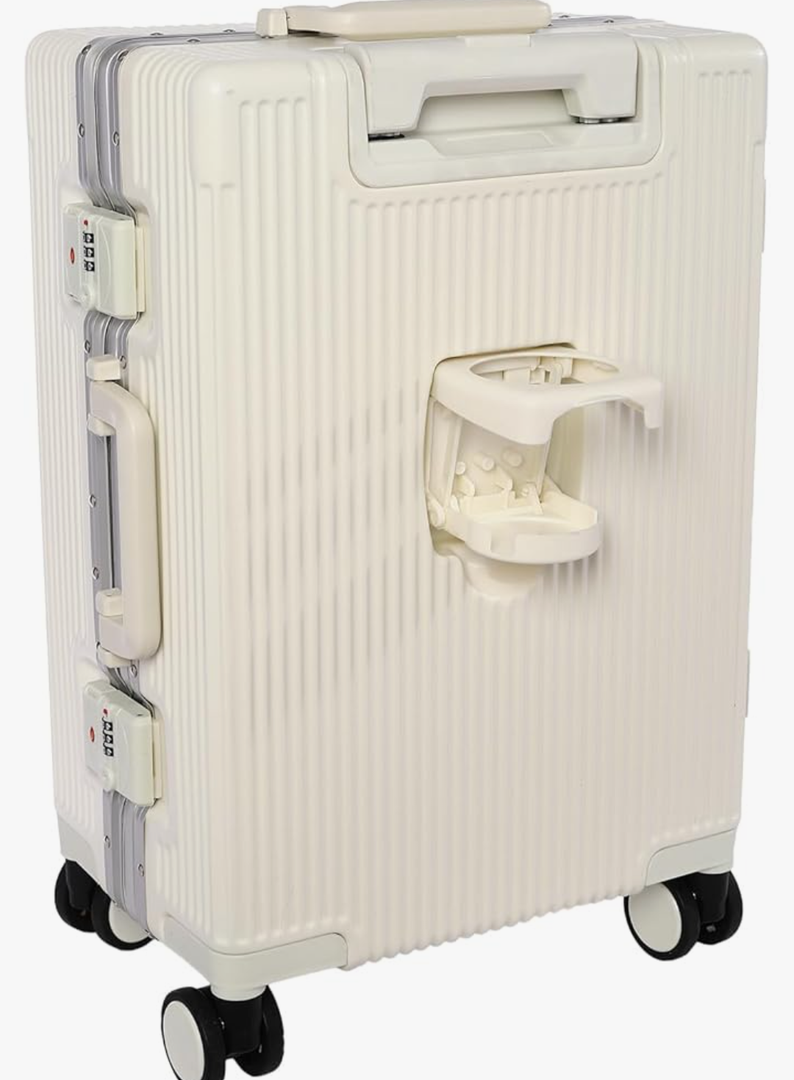 Expandable Hardside Carry On Luggage, 20-Inch Suitcase with Wheels Carry On, USB Port, Independent Waterproof Bag, Cup Holder & Hook, 14.17 * 9.45 * 22.05in