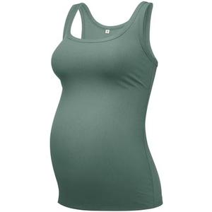 PACBREEZE Women's Maternity Tank Top U-Neck Sleeveless Pregnancy Basic Clothes Vest,.M