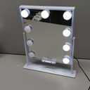 COOLJEEN Vanity Mirror with Lights, 9 Led Bulbs Lighted Makeup Mirror with Detachable 10X Magnification Mirror, Hollywood Mirror 3 Color Lights Tabletop Makeup Mirror, 360Rotation