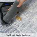 Washable 2x4 Kitchen Area Rugs: Abstract Stain-Resistant Sink Rug Non-Slip Durable Doormat Ultra Soft Bedroom Nursery Besides Carpets Indoor Water Resistant Bathroom Floor Mat(2x4,Blue/Ivory)