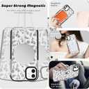 NITITOP Compatible with iPhone 12/12 Pro Magnetic Case [Compatible with Magsafe] Cute Clear for Women Girls Flower Floral Ultra Slim with Bumper Soft TPU Anti-Yellow Cover - Clear Black