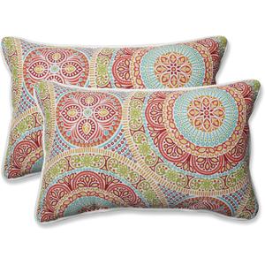 Pillow Perfect Outdoor/ Indoor Delancey Jubilee Lumbar Pillows, 11.5" x 18.5", Multicolored, 2 Pack
