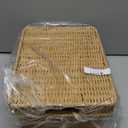 Wicker Storage Basket with Lid - Woven Basket for Storage,Rectangular Decorative Boxes Bins with Lids for Shelves,living room, Nursery, 2 baskets+1 lid(Natural)