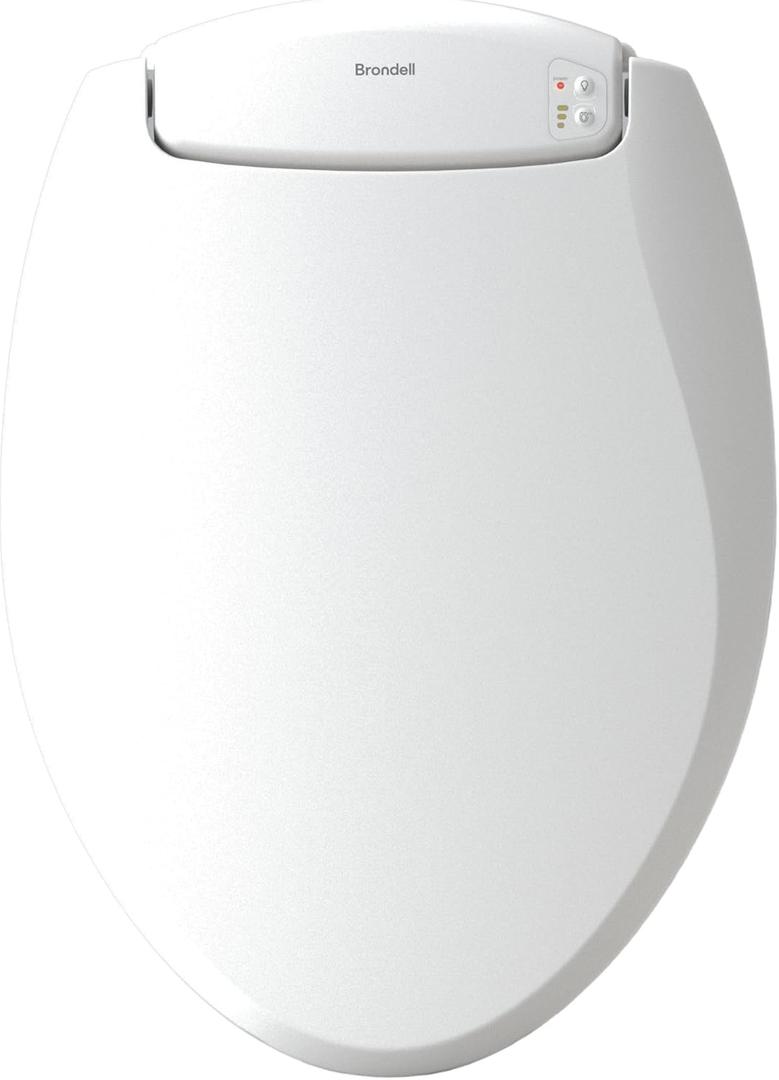 Brondell L60-EW LumaWarm Heated Toilet Seat with Night Light Three Temperature Settings, Gentle Close Lid, Easy Installation, Built-in Controls, Elongated, White