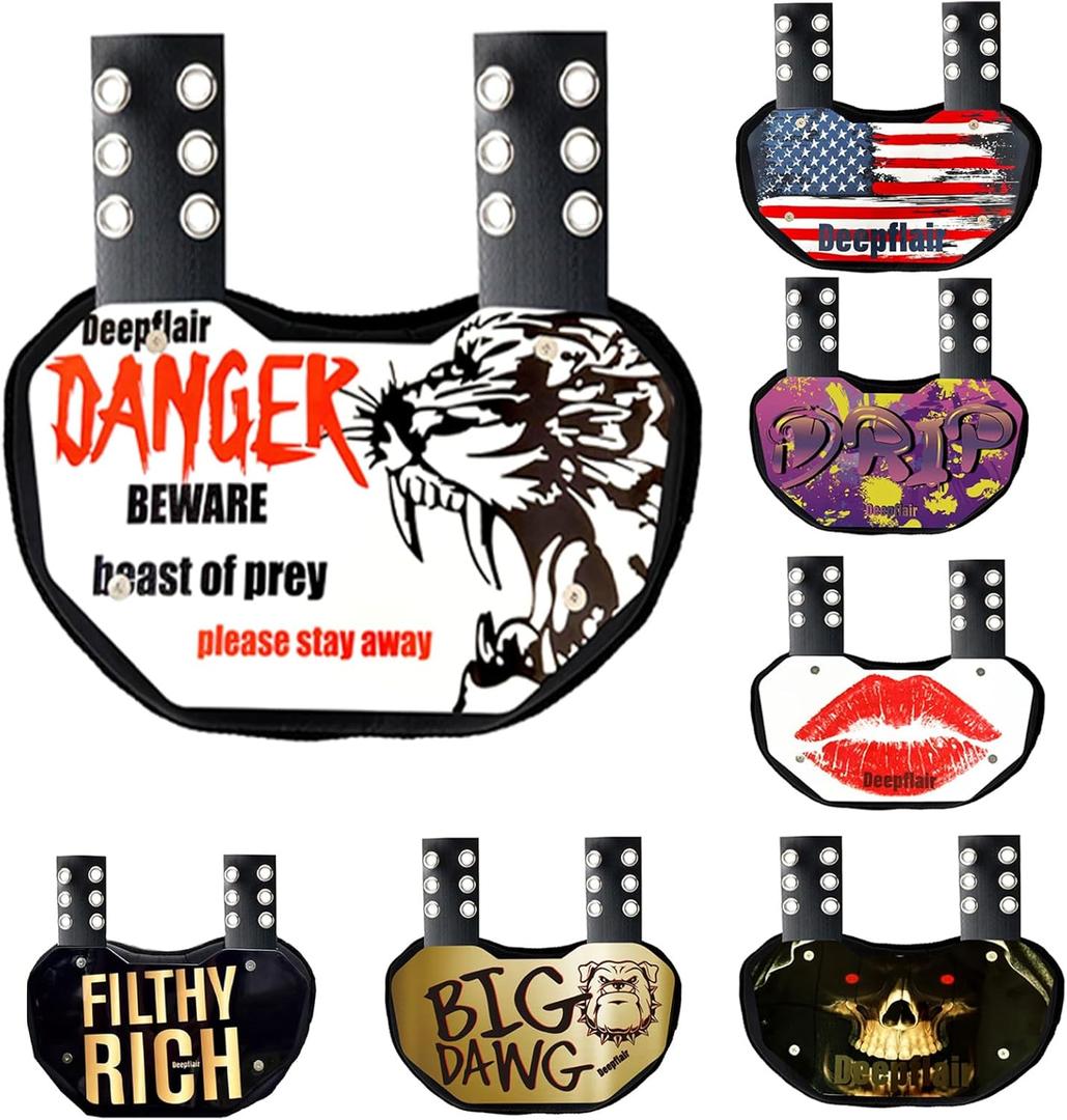 Sports Football Back Plate Curved Design Football Lower Back Protect Sports Protective Accessories Devil Pattern for Kids & Adults