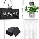 Plant Labels,24 Pcs Acrylic Plant Tags Stakes with Pen,Plant Markers,Weatherproof Garden Markers,Reusable Planting Gardening Labels,for Outdoor Garden Potted Plants,Seed,Flowers, Fruit and Vegetable