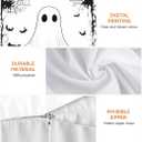 OBSEDE Fall Pillow Covers 18x18 Set of 4, Black Cat Cute Ghost Harvest Cushion Cases Inserts for Sofa Couch Bed Home Decor Thanksgiving Farmhouse Decorations, Single-Sided Print