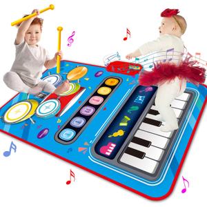 Baby Toys for 1 Year Old,Baby Musical Mat Toddler Toys Age 1-2,3 in 1 Piano Drum Babies Play Mat -Baby Music Toy 12-18 Months Babies Birthday Gifts for 1 2 3 Year Old Boys Girls