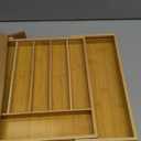 Kitsure Silverware Organizer - Expandable Bamboo Kitchen Drawer Organizer for Cooking Utensils and Cutlery, Sturdy & Thickened Kitchen Organizers and Storage Solution, Large, Natural