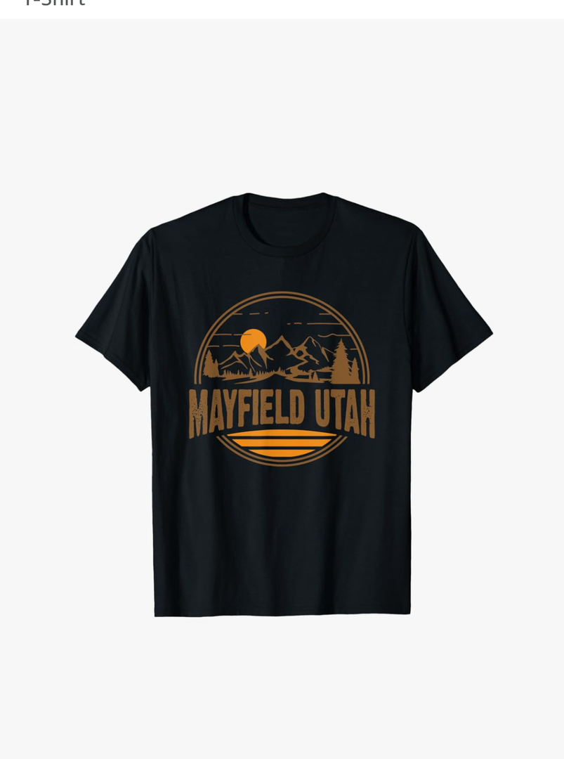 Vintage Mayfield, Utah Mountain Hiking Souvenir Print T-Shirt, Size XL