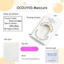 2 x Christmas Press on Nails Red Fake Nails with Red and White Cane Design Glitter French Tip Bow Fake Nail Short Almond False Nails Winter Xmas Full Cover Christmas Acrylic Nail for Women 24 Pcs (6)