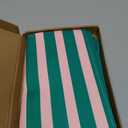 Fanfanwin Linen Palm Beach Table Runner - 14" x 120'' Cabana Pink Green Striped Table Runner for Summer Pool Party Decoration Home Dining Kitchen