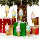LANGXUN 6pcs Ice Cream Candy Land 2025 Xmas Birthday Party Suppiles Decoration, Hanging Candy Cane Christmas Tree Dcor, Christmas Decorative Hanging Ornaments Crafts