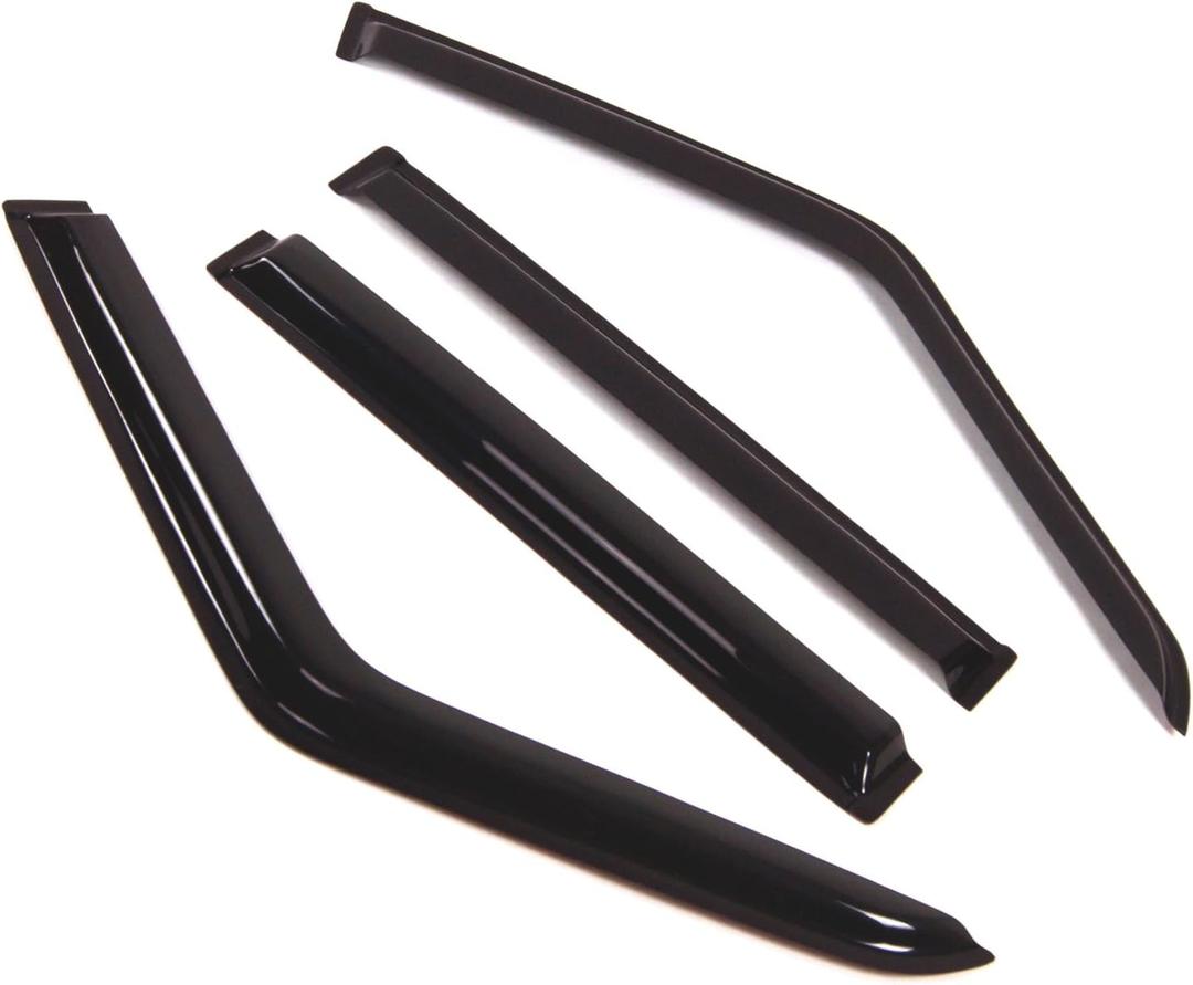 TuningPros Outside Mount Window Vent Visors Rain Guards Compatible with Jeep Cherokee 1984-2001 | Side Window Wind Deflectors Rain Shields | Smoke Tinted, 4 Pcs Set, DGWV-266 (For Jeep Cherokee 1984-2001)