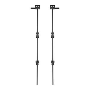 36" Heavy Duty Gate Drop Rod for Gates, Double Gate Latches, Metal Gates Doors Stopper for Wooden Fences, Black(2 Pack for Gate Drop Rod)
