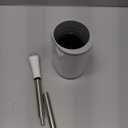 Compact Toilet Brush & Holder, Stainless Steel Handle, Space Saving for Storage, Deep Cleaning, Drip-Proof, Easy to Assemble, Nylon Bristles, White & Grey (1 Pack)