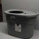 Amazon Basics Large Cat Litter Box with High Sides, Top Entry, Includes Scoop, 20.5 x 14.75 x 14.38 inches, Grey