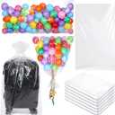 6 Pieces Balloon Transport Bags, 98.4 x 59.1 Inch Clear Giant Storage Bags Large Balloon Drop for Transport Birthday Wedding Gender Reveal Graduation Party Supplies