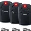 380UT 375UT 375LM 2-Button Remote Control, Klik5U-Bk2 Clicker for Chamberlain Liftmaster Craftsman Genie Garage Door Opener, Wireless Keyless for Red/Orange/Purple/Green/Yellow Button, Dip Switch 3pk