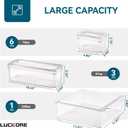 Luckore 10 Pack Clear Fridge Organizer, Stackable Refrigerator Organizer Bins with Lids, Fridge Storage Containers for Kitchen, Food, Cabinets, Fruits, Vegetables, Cereals