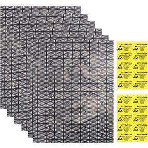 HRX Package 20pcs Large Premium Anti Static Bags with Antistatic Sticker, 12 X 16 inches Open Top ESD Shielding Anti-static Bag for Motherboard SSD HDD Hard Drive (black grid)