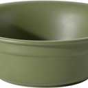 Ceramic 8.7inch Dog Bowl for Large Dogs, Basic 4 Cup Food or 37oz Water Bowl for Replacement, Wide Opening Rounded Edge(Single Bowls, Olive Green)