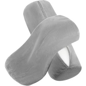 Prasacco 2 Pcs Cervical Neck Roll Pillow Cover with Zipper, Round Pillow Covers Soft Neck Roll Pillow Cover Comfortable Pillowcases for House Home Decor Cylindrical Pillow Cushion(Gray, 16 x 6 Inch) (Grey)