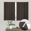 Muamar No Drill Blackout Curtain, Easy Install Window Curtain Panels, Portable Bedroom Curtains 2 Panel Sets, Light Blocking Shades for Window (Coffee, 29" W x 30" L)