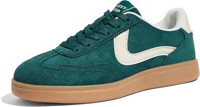 LUCKY STEP Women's Retro Fashion Sneakers Classic Casual Walking Shoes Non Slip Comfort Skate Shoes, 6