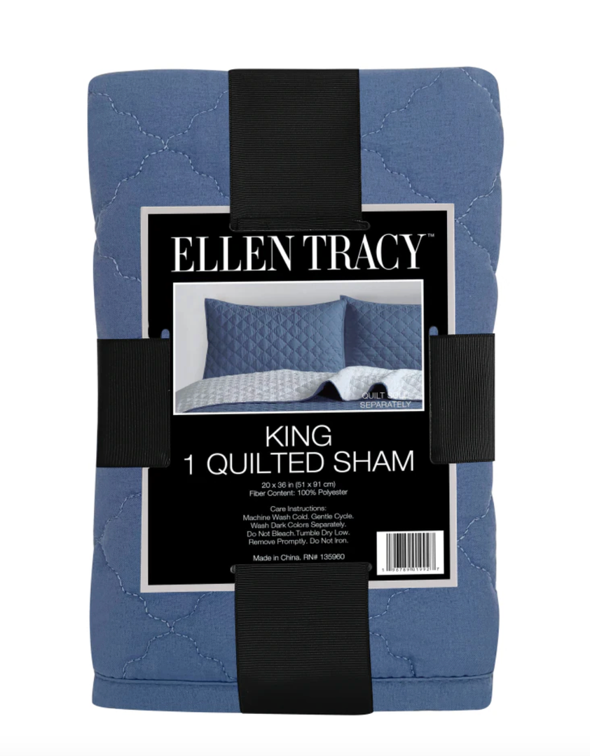 DI ET Quilt Sham Blue 20x36inch