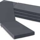 Chaise Lounge Cushions Outdoor Set of 4 - Waterproof and Fade Resistant Sun Lounger Replacement Cushions - Patio Lounger Pads with Removable Cover for Pool, Deck, 80 x 26 x 3 Inch, Dark Grey