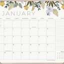 Desk Calendar 2026 with Desktop Mat, Cabbrix Large Desk Pad Calendar 22 x 17 Inch Runs From January 2026 to June 2027, Floral Design Calendar 2026 for Home School and Office (Apricot)